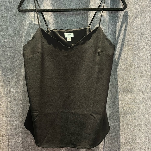 J. Crew, Scalloped Cami Top, Black, Size 4 - Picture 1 of 4
